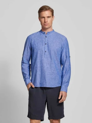Koszula lniana o kroju relaxed fit w tunikowym stylu Tom Tailor Jasnoniebieski