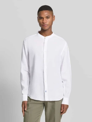 Koszula o kroju slim fit z czystego lnu ze stójką OLYMP Level Five