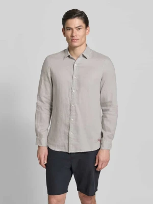 Koszula lniana o kroju slim fit z kołnierzykiem typu kent Scotch & Soda