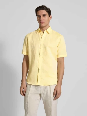 Koszula lniana o kroju slim fit z listwą guzikową Jake*s