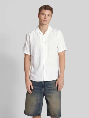 Koszula lniana o kroju slim fit z rękawem o dł. 1/2 model ‘CAIDEN’ Only & Sons
