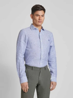 Koszula lniana o kroju Slim Fit z wzorem w paski Polo Ralph Lauren
