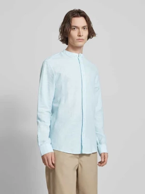 Koszula lniana o kroju slim fit ze stójką model ‘CAIDEN’ Only & Sons