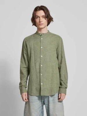 Koszula lniana o kroju slim fit ze stójką model ‘CAIDEN’ Only & Sons