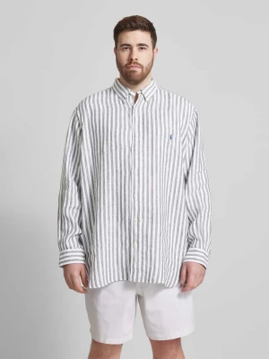 Koszula lniana PLUS SIZE ze wzorem w paski Polo Ralph Lauren Big & Tall