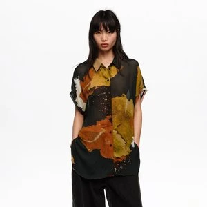 Koszula luźno opadający rękaw Blot czarna BIMBA Y LOLA