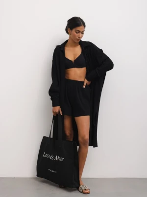 Zdjęcie produktu Koszula MAXI z plisowanej BAWEŁNY w kolorze TOTALLY BLACK -FUERTE-M/L Marsala