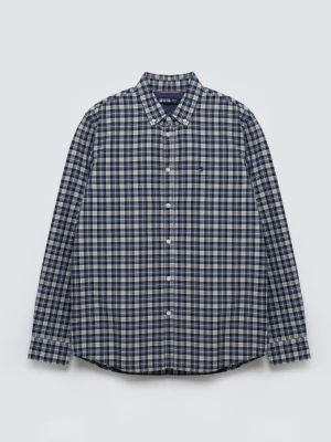 Koszula męska bawełniana w kratę granatowa Gibbineros 402 BIG STAR