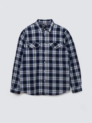 Koszula męska bawełniana w kratę niebieska Koliserson 401 BIG STAR