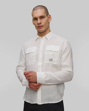 Koszula męska C.P. Company Linen Shirt biała CP Company