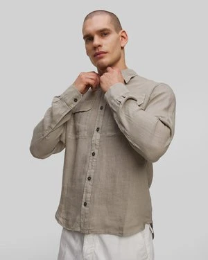 Koszula męska C.P. Company Linen Shirt khaki CP Company
