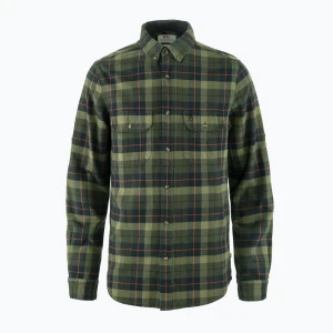 Koszula męska Fjällräven Singi Heavy Flannel black / deep forest Zielony