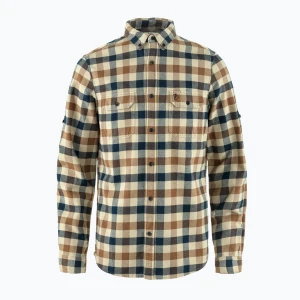 Koszula męska Fjällräven Skog Slim fossil / dark navy Beżowy