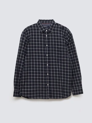 Koszula męska flanelowa w kratę granatowa Meridenisoni 403 BIG STAR