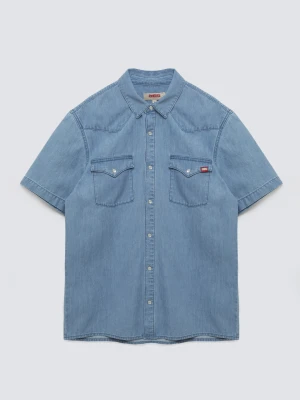 Koszula męska jeansowa z linii Authentic niebieska Short Sleeve Western 267 BIG STAR