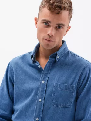 Koszula męska klasyczna jeansowa -niebieska V1 K568
 -                                    L
