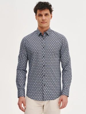 Koszula męska w niebieskie kwiaty Pako Lorente