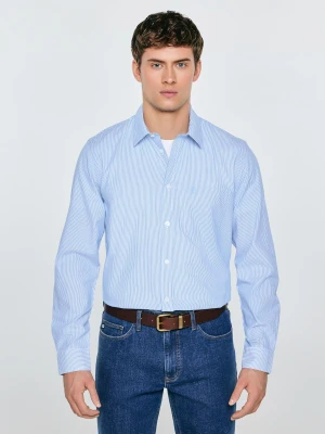 Koszula męska w prążek błękitna Cosiser 401 BIG STAR