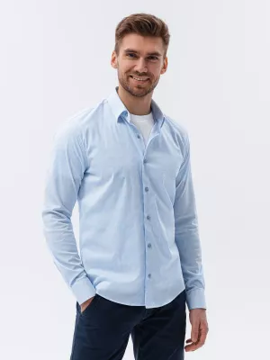 Koszula męska z długim rękawem - błękitna K609
 -                                    L