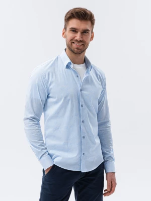 Koszula męska z długim rękawem - błękitna K609
 -                                    XXL