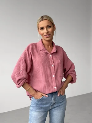 Koszula Muślinowa Brudny Róż Voile UNI ClothStore