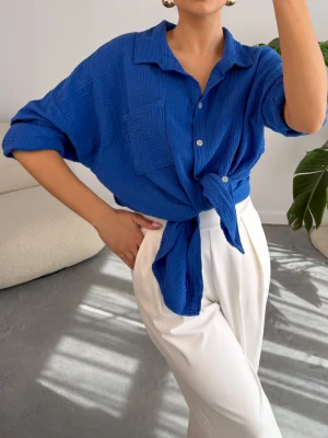Koszula Muślinowa Niebieska Voile ClothStore