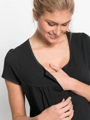 Koszula nocna do karmienia piersią z bawełną organiczną bonprix