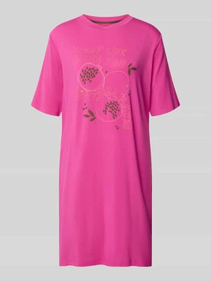 Koszula nocna o kroju relaxed fit z kwiatowym nadrukiem Schiesser