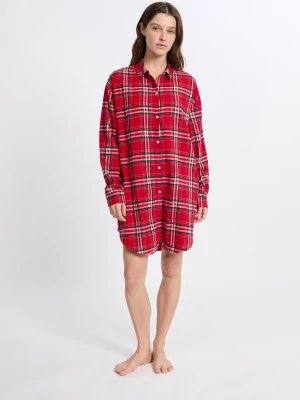 Koszula nocna w kratę z bawełny Etam