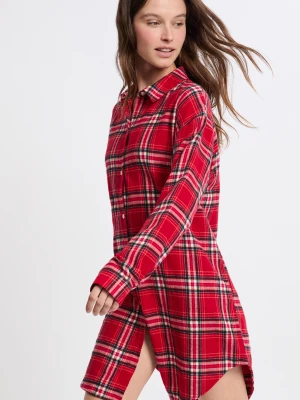 Koszula nocna w kratę z bawełny Etam