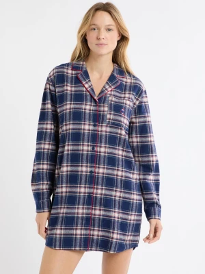 Koszula nocna w kratę z bawełny Etam