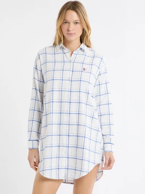 Koszula nocna w kratę z bawełny Etam
