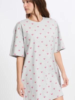 Koszula nocna z bawełny w serduszka Etam
