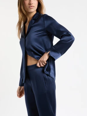 Koszula nocna z długimi rękawami z jedwabiu Etam