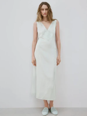 Koszula nocna z koronką niebieski - Kobieta - - MANGO