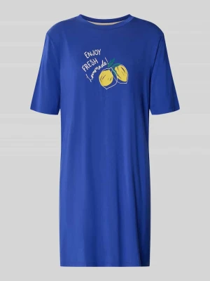 Koszula nocna z nadrukiem z motywem i okrągłym dekoltem Schiesser