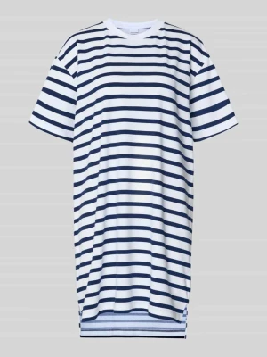 Koszula nocna z prążkowanym okrągłym dekoltem mey