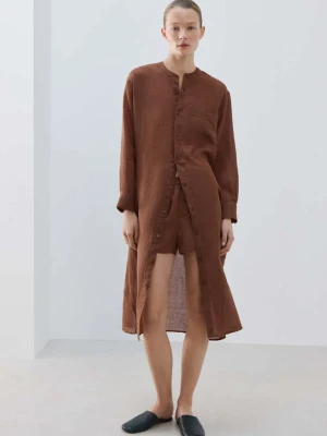 Koszula nocna z ramii brązowy - Kobieta - - MANGO