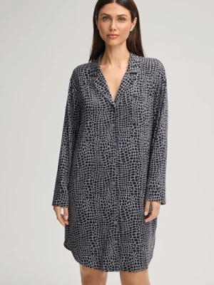 Koszula nocna ze zwierzęcym wzorem w kolorze oxford z szarym Joop