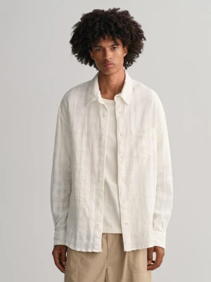 Koszula O Fakturze Kratki Relaxed Fit GANT