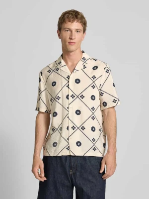Koszula o kroju modern fit z mieszanki wiskozy z kołnierzem z połami REVIEW