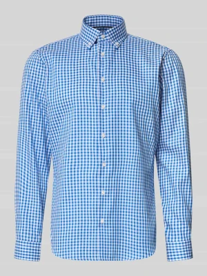 Koszula o kroju regular fit do biznesu z kołnierzykiem typu button down Christian Berg Królewski niebieski