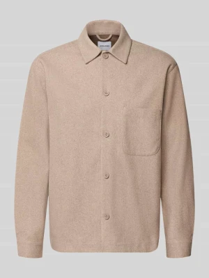 koszula o kroju regular fit w koszulowym stylu z kołnierzykiem typu kent model 'REGENT' Jack&Jones Beżowy