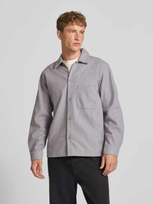 koszula o kroju regular fit w koszulowym stylu z kołnierzykiem typu kent model 'REGENT' Jack&Jones Jasnoszary melanż