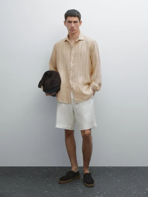 Koszula O Kroju Regular Fit W Podwójne Paski - Multicolor - - Massimo Dutti - Mężczyzna