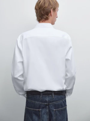 Koszula O Kroju Regular Fit Z Fakturą - Biały - - Massimo Dutti - Mężczyzna