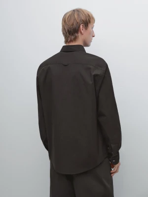 Koszula O Kroju Regular Fit Z Kieszenią - Brązowy - - Massimo Dutti - Mężczyzna