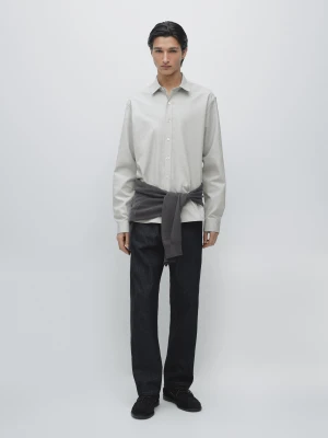 Koszula O Kroju Regular Fit Z Mieszanki Bawełny - Szary - - Massimo Dutti - Mężczyzna