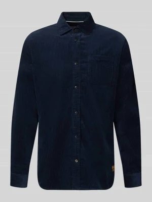 Koszula o kroju regular fit z sztruksu z brustaszą Scotch & Soda Granatowy