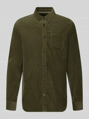 Koszula o kroju regular fit z sztruksu z brustaszą Scotch & Soda Trawiasty zielony